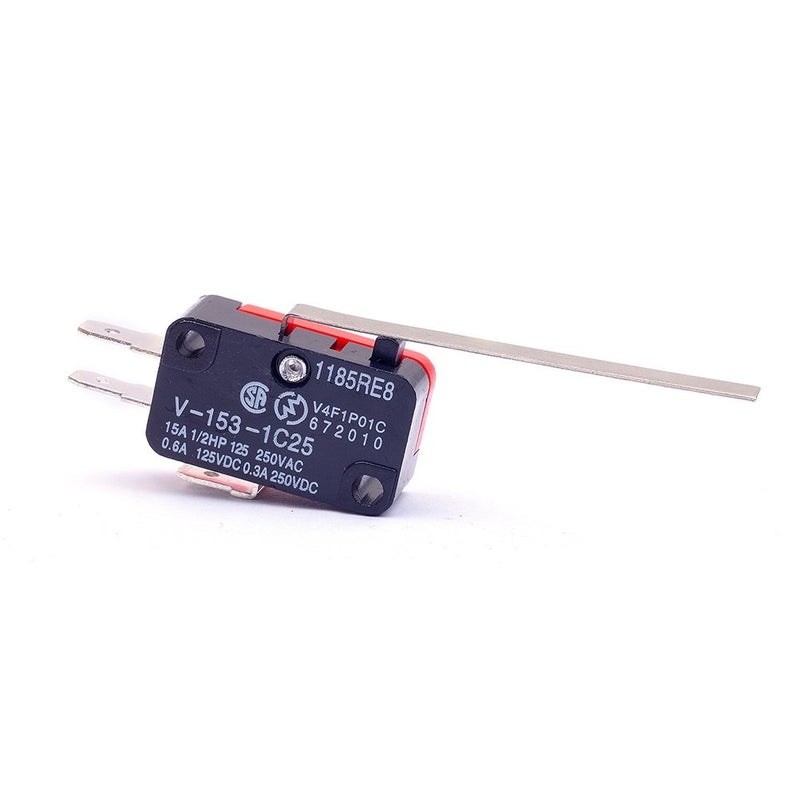 Cylewet 6Pcs V-153-1C25 Micro Limit Switch Long Straight Hinge Lever Arm SPDT Snap Action LOT for Arduino (Pack of 6) CYT1068 - Image 4